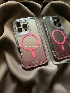 Imagen de Case uso rudo magsafe degradado blue- pink iPhone 15 pro