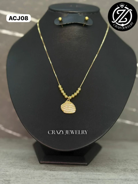 Juego de Acero inoxidable- conchita con circonias - comprar en línea