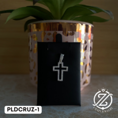 Cruz mod #1 con cristales - dije de Plata .925