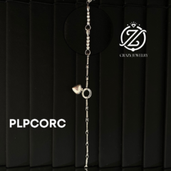 PULSERA PLATA CORAZÓN COLGANDO (PLPCORC)