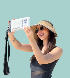 Waterproof phone pouch black-white
