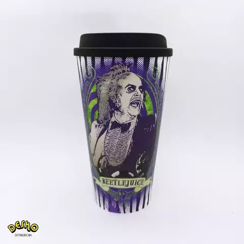 Vaso con tapa Beetlejuice
