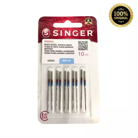 Agulhas para máquina de costura Doméstica / Caseira Singer Original caixinha com 10 agulhas - cód 2020 e 2045