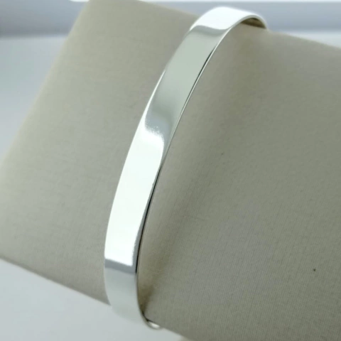 Bracelete Liso Banhado a Prata 925