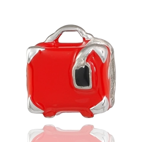 Berloque Mala de Viagem Vermelha Inox - comprar online