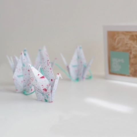 GUIRNALDA ORIGAMI GRULLA NAVIDAD ROJO - comprar online