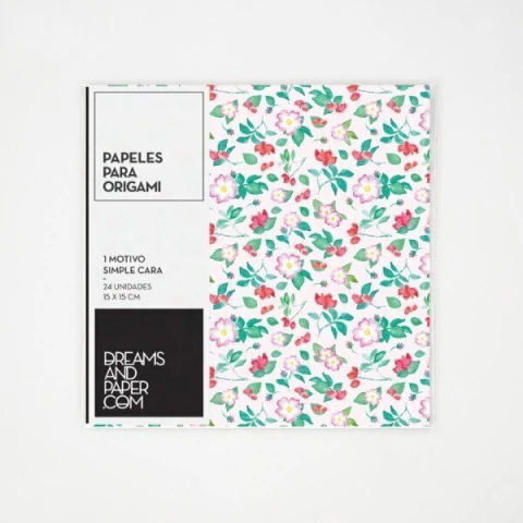 MINI PAPEL ORIGAMI 15 X 15 ROSA - comprar online