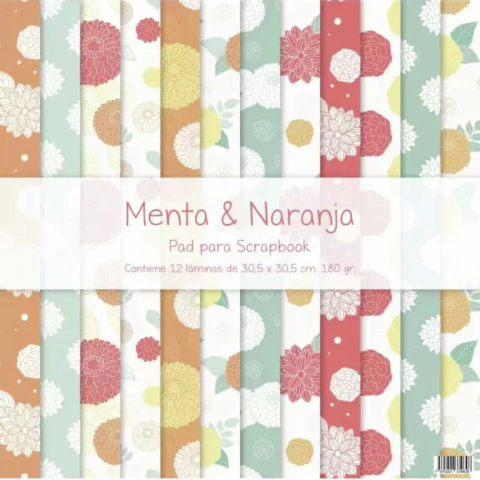 PAD DE PAPELES MENTA Y NARANJA