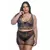 Conjunto Sensual Bicolor Com Sainha Plus Size