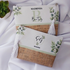 NECESSAIRE SLIM FLORAL PALHA
