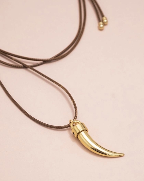 CORDÃO BOHO DENTE DE SABRE OURO - comprar online