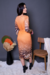 Vestido Malha Animal Print Degradê Laranja 11288 Sorenzza - comprar online