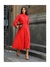Vestido em Alfaiataria Chemisier com Amarração Vermelho 21138 Luzia Fazzolli na internet