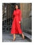 Vestido em Alfaiataria Chemisier com Amarração Vermelho 21138 Luzia Fazzolli - Via Karol I Moda Evangélica I Frete Grátis Estado de SP I Parcele até 6x