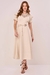 Vestido Cru Linho Bordados Em Crochê Godê Midi 302319 Fascinius