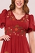 Vestido Ferrugem Viscose Bordados Florais E Guipir Midi 302385 Fascinius - comprar online