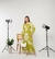 Vestido em Crepe Duna Almenara Floral Verde 910 Valentina Sirrah - loja online