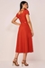 Vestido Chemise Ferrugem Sarja Mangas Princesa Evasê Fascinius 302353 - Via Karol I Moda Evangélica I Frete Grátis Estado de SP I Parcele até 6x