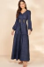 Vestido Longo Jeans Com Faixa e Fivelas 26960 Titanium Jeans