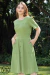 Vestido em Viscose Quioto Verde 968 Valentina Sirrah