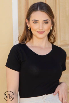 Blusa em Viscolycra Preto 1047 Valentina Sirrah