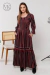 Vestido em Viscose Listra Bordô Caldas 914 - Valentina Sirrah