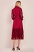 Vestido Chemise Bordô Viscose com Renda e Veludo 301912 Fascinius - Via Karol I Moda Evangélica I Frete Grátis Estado de SP I Parcele até 6x