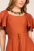 Vestido Ferrugem Mangas Raglan Godê Midi 302813 Fascinius - comprar online