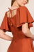 Vestido Ferrugem Mangas Raglan Godê Midi 302813 Fascinius - loja online