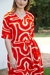 Vestido em Crepe Estampado Avaí Laranja 976 Valentina Sirrah - comprar online