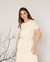 Vestido em Crepe de Poá Pregas Delicadas Off-White 1097 Valentina Sirrah - comprar online