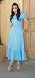 Vestido em Viscose Maxi Midi Ravello Azul 997 Valentina Sirrah - Via Karol I Moda Evangélica I Frete Grátis Estado de SP I Parcele até 6x