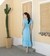 Vestido em Viscose Maxi Midi Ravello Azul 997 Valentina Sirrah - loja online