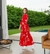Vestido em Crepe Duna Armênia Floral Vermelho 896 Valentina Sirrah
