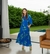 Vestido em Crepe Duna Armênia Floral Azul 897 Valentina Sirrah - Via Karol I Moda Evangélica I Frete Grátis Estado de SP I Parcele até 6x