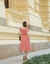 Vestido em Crepe Anarruga Monreale Coral 1028 Valentina Sirrah