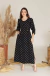 Vestido em Crepe Estampa de Coração Penápolis Preto 1172 - Valentina Sirrah