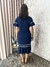 Vestido Justo com Babados em Malha Ana Ruga Azul Marinho VK - Via Karol I Moda Evangélica I Frete Grátis Estado de SP I Parcele até 6x