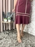 Vestido Justo com Babados em Malha Ana Ruga Marsala VK - loja online