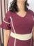 Vestido Justo com Babados em Malha Ana Ruga Marsala VK - comprar online