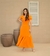 Vestido Crepe Max Midi Laranja 823 - Valentina Sirrah - Via Karol I Moda Evangélica I Frete Grátis Estado de SP I Parcele até 6x