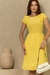Vestido em Crepe com Babados Amarelo Castilho 1067 Valentina Sirrah - Via Karol I Moda Evangélica I Frete Grátis Estado de SP I Parcele até 6x