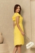 Vestido em Crepe com Babados Amarelo Castilho 1067 Valentina Sirrah - comprar online