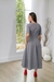 Vestido em Alfaiataria Godê Dumont Cinza 1142 Valentina Sirrah - loja online