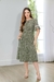 Vestido em Crepe Estampado Frutal Verde 1133 Valentina Sirrah