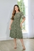Vestido em Crepe Estampado Frutal Verde 1133 Valentina Sirrah - loja online