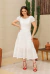 Vestido em Laise Cannes Branco 1063 Valentina Sirrah - Via Karol I Moda Evangélica I Frete Grátis Estado de SP I Parcele até 6x
