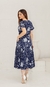 Vestido em Viscose Georgia Floral Marinho 1073 Valentina Sirrah - Via Karol I Moda Evangélica I Frete Grátis Estado de SP I Parcele até 6x