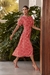 Vestido em Chifon Estampado Vermelho 27633 Titanium Jeans