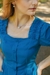 Vestido em Viscolinho Detalhe Botões Azul Petróleo Araras 1082 Valentina Sirrah - comprar online